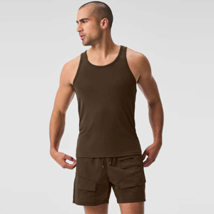 Débardeur Homme de Haute Qualité en Polyester/Coton Écologique - Évacuation de l'Humidité Extensible pour l'Entraînement d'Été Fitness Vêtements de Plage - Product Image 1