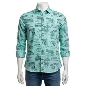 Chemise en lin et coton anti-rides pour homme, tissu doux et respirant, impression par décharge, vêtement décontracté, chemise confortable pour un usage quotidien, fournisseur - Product Image 3