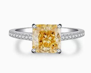 แหวนหมั้นเพชรมอยส์ซาไนท์สว่างสดใส2CT เงินอินเทรนด์จัดงานแต่งงานครบรอบปาร์ตี้ของขวัญตัดวงรีแหวนแฟชั่น - Product Image 3