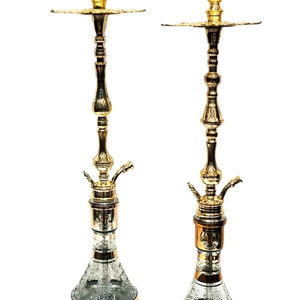 Nouveauté 2025 Chichas égyptiennes de luxe en laque Farida en laiton massif à trois niveaux, gravées à la main, haut de gamme, pour une efficacité de fumage optimale - Product Image 1