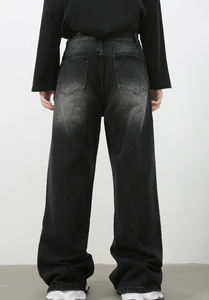 กางเกงยีนส์เดนิมแฟชั่นผู้ชาย สไตล์วินเทจ ทรงตรง ขากว้าง ไซส์ใหญ่ ทรงหลวม สกรีนโลโก้ได้ตามต้องการ - Product Image 2