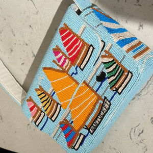 Bolso multicolor con cuentas y asa, bolso de mano, bolso informal, artesanía india, hecho a mano, bolso baguette - Product Image 1