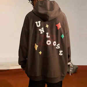 Meilleure vente Sweat à capuche oversize pour homme lourd 100% coton French Terry Puff imprimé tricoté pour l'hiver - Product Image 2