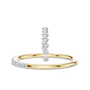 Anillo de Diamantes de Laboratorio de 0.12 CT con Banda Curva y Pavé para Mujer, Claridad VVS-VS EF, Oro de 18K, 14K, 10K y Plata 925, Moissanita - Product Image 6