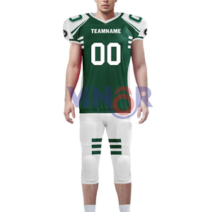 เสื้อฟุตบอลอเมริกันคุณภาพสูง 100% โพลีเอสเตอร์ สั่งทำได้ ไซส์ใหญ่พิเศษ ป้องกันแบคทีเรีย พิมพ์ลายโลโก้เต็มตัว ระบายอากาศได้ดี - Product Image 1