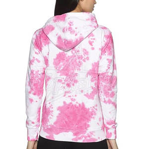 Sudadera con capucha personalizada Tie Dye para mujer, ajuste de gran tamaño, tela cómoda de mezcla de algodón, pedidos a granel, Sudadera con capucha transpirable - Product Image 4