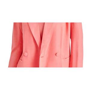 เสื้อเบลเซอร์สีชมพูสำหรับผู้หญิง ยี่ห้อ Steve Madden ไซส์กลาง ทรงโอเวอร์ไซส์ ผ้าถักเนื้อละเอียดพิเศษ กระดุมสองแถว ปักลาย ปิดด้วยกระดุม - Product Image 3