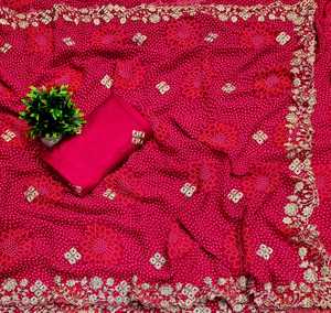 Diseño exclusivo Georgette Saree con Fancy Zari y lentejuelas Trabajo, función de boda Use Sari, Party Wear Designer sari. - Product Image 2