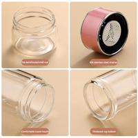 Bouteilles d'eau en verre double couche écologiques avec séparation du thé Isolation résistante à la chaleur Boire directement pour les visites en plein air