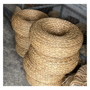 Taburete otomano de jacinto de agua ecológico hecho a mano, almohadilla de cojín tejida para interiores de casas sostenibles, otomano de jacinto de agua - Product Image 2