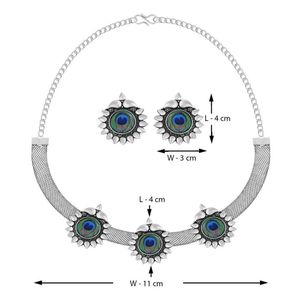 Peacock <b>Ruby</b> Diamond Choker <b>Necklace</b> for Party Wedding Engagement Anniversary-Fine Jewelry Set with Gold Plating - Product Image 3