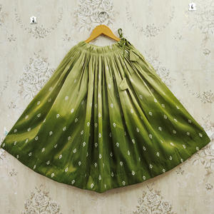 Shoryam Fashion - Lehenga Choli Étnico para Niñas, Ropa de Fiesta |   Vestido Largo de Poliéster Estampado Verde Claro de Secado Rápido - Product Image 6