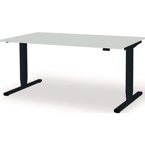 MAUSER H650-1250xB1600xT800mm Electrically Height-Adjustable Workstation Anthracite <b>Grey</b> RAL 7016/Light <b>Grey</b> Electrically - Product Image 1