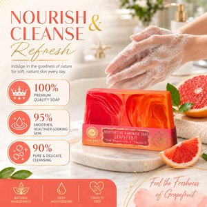 Luxury Grapefruit Handmade Spa Soap Moisturizing Natural <b>Bath</b> Bar Refreshing Citrus Cleansing Premium Artisan Soap for Home Spa - Product Image 2