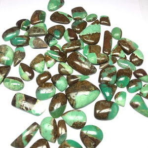 คริสโซเพรสหินคริโซเพรสธรรมชาติอัญมณีทรงหลังเบี้ยสีเขียวฟรีขนาดอัญมณีหลวมขัดสำหรับทำเครื่องประดับ - Product Image 2