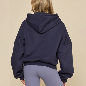 Sudadera con capucha de lana holgada de gran tamaño para mujer, 100% algodón pesado (400g), ropa de calle informal transpirable, sudadera de invierno - Product Image 6