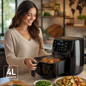Friteuse à air Anbolife 4L avec écran tactile numérique, fonction de désactivation numérique à un clic, protection contre la surchauffe et fenêtre de visualisation - Product Image 6