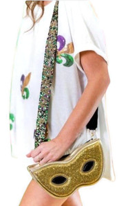 Bolso con cuentas de lentejuelas Mardi Gras para mujer, hecho a mano con correa colorida ajustable, diseño de moda hacia adelante, cinturón de Metal festivo - Product Image 3