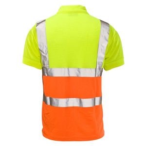 Camisetas Polo de Alta Visibilidad para Hombre, Uniformes de Trabajo Fluorescentes Personalizados, Cinta Reflectante, Ropa de Trabajo de Poliéster de Alta Visibilidad para Seguridad Vial, OEM - Product Image 2