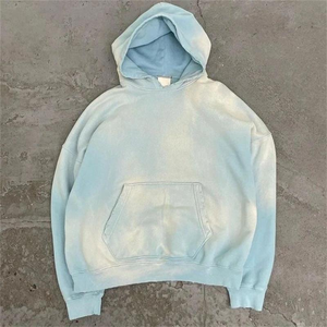 Ropa de calle de gran tamaño desgastado Vintage lavado sudaderas con capucha personalizadas 450 Gsm fabricantes 100% algodón liso pulóver Crop Hoodie - Product Image 4