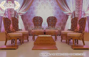บอลลีวูดสไตล์งานแต่งงาน Mandap เฟอร์นิเจอร์ฮินดูงานแต่งงานแกะสลัก Mandap Vidhi เฟอร์นิเจอร์หรูหรา Mandap เก้าอี้ - Product Image 3