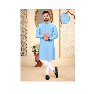 Standard Quality Traditional Indian Wear Long Kurta Pajama Made of Pure Cotton Fabric from Indian Supplier