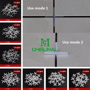 Espaciadores modernos de plástico PVC para azulejos, 1mm, 1,5mm, 2mm, 2,5mm, 3mm, 5mm, 6mm, fácil de usar, accesorios de nivelación de azulejos de pared y suelo - Product Image 1