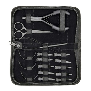 Professional Matte Black Hair Extension <b>Tool</b> Kit for Tape-In & Micro Bead <b>Clip</b>-In Hair <b>Tools</b> & Accessories - Product Image 3