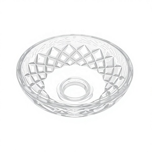Grand bol <span class=keywords><strong>en</strong></span> <span class=keywords><strong>verre</strong></span> pour bougie, fait main, gravé, motif 'Love', type <span class=keywords><strong>Bobeche</strong></span>, avec ouverture centrale de 1 pouce, pour bougies de 4 pouces, sans support - Product Image 3