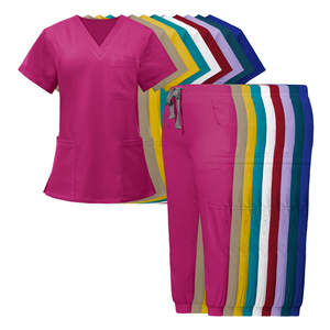 3x et 4 Xl Uniforme médical vétérinaire à la mode pour hommes Grande taille Ensembles d'uniformes de gommage brodés extensibles pour femmes - Product Image 1