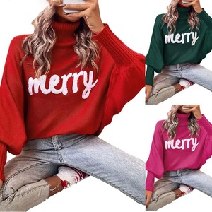 เสื้อสเวตเตอร์ไหมพรมคอตั้งทรงโอเวอร์ไซส์สำหรับผู้หญิง แขนยาว สวมใส่สบาย สไตล์ลำลอง ทันสมัย เหมาะกับฤดูใบไม้ร่วงและฤดูหนาว - Product Image 1