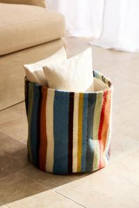 Cesta de Almacenamiento Plegable de Algodón con Rayas de Colores - Product Image 2