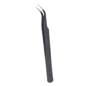 Private Label 90 Degree Stainless Steel Fiber Tip Tweezers Pink Volume Lash <b>Extensions</b> Eyelash <b>Extension</b> Tweezers - Product Image 3