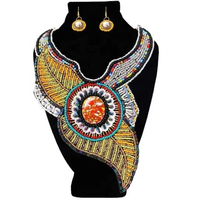 Collier de mode de créateur de perles de verre de style vintage le plus vendu broderie colorée à la main pour la fête 'Pretty Girl My Style'