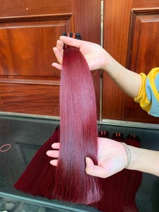 วิกผมสีแดงเบอร์กันดีผมจากเวียดนาม