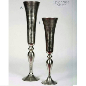 Grand vase à fleurs en métal argenté au design simple et poli, parfait pour la décoration élégante du salon et de la table à manger. - Product Image 3