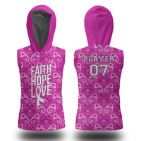 Uniformes Personalizables de Concienciación sobre el Cáncer para Niñas, Tallas Grandes, Conjuntos 100% Poliéster, Uniformes Transpirables de Compresión para Fútbol Americano 7on7