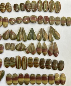 พลอยแจสเปอร์พลอยทรงหลวมธรรมชาติสีดำแบนปรับขนาดได้ตามต้องการ - Product Image 4