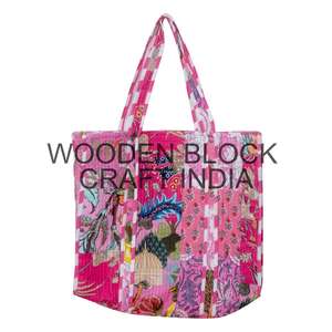 Bolso Tote de Algodón Acolchado Hecho a Mano para Mujer, Elegante, Duradero, con Estampado Vintage, Lavable, Ligero, Bolso de Hombro para Invierno - Product Image 1