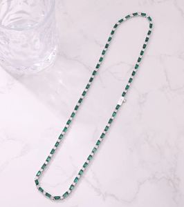 Cadena de Tenis Baguette Verde con Brazalete Cubano de Moissanita, Cadena de Tenis, Colgantes y Dijes Finos - Product Image 3