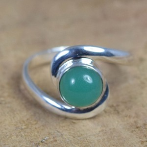 เครื่องประดับแหวนคลาสสิกสไตล์ Boho สำหรับผู้หญิงเครื่องประดับเงิน925เงินสเตอร์ลิงสีเขียวพลอยนิลแฮนด์เมดของขวัญสำหรับความรัก - Product Image 2