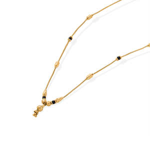 สร้อยคอทองคำแบบดั้งเดิม Kanika Drop ประดับด้วยลูกปัดอย่างประณีต - Product Image 4