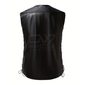 Chaleco de hombre con diseño de logotipo personalizado, precio al por mayor, chaleco de cuero de moda informal para exteriores e Invierno - Product Image 2