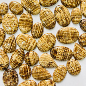 Colgante de cabujón de aragonita marrón Natural de grado AAA 100%, piedras preciosas sueltas de tamaño mixto para la fabricación de joyas, aragonita marrón Natural - Product Image 1