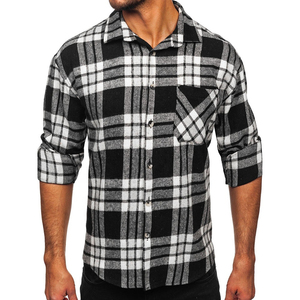 เสื้อเชิ้ตผ้าสักหลาดลายสก็อตแขนยาวทรงพอดีตัวสำหรับผู้ชายเสื้อซับในสำหรับมอเตอร์ไซค์ - Product Image 3