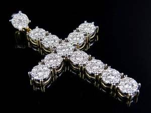 Diamante de moissanita de corte redondo de Hip Hop en colgante religioso de cruz de plata de ley S925 para hombres y mujeres - Product Image 5