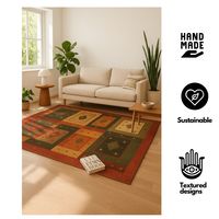 Tapis noué en coton biologique de luxe tissé à la main, personnalisable, rectangulaire, pour salon moderne, tapis d'intérieur en coton tissé
