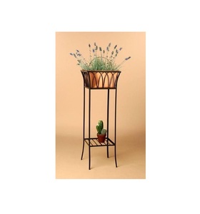 Support de pot de fleur décoratif en métal avec finition antique pour l'affichage de plantes de jardin intérieur et extérieur et la décoration de la maison - Product Image 1