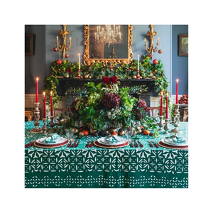 Red Polyester <b>Tablecloth</b> with White Geometric Minimalist Style Dye Sublimation Printed Washable Classic Style Home Use Decors - Product Image 3