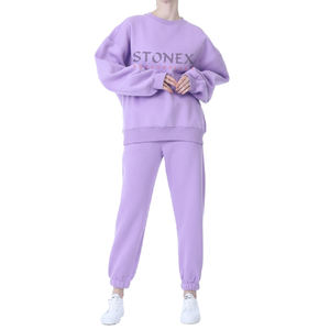 2023 vente chaude femmes surdimensionné goutte-épaule survêtement Logo personnalisé solide motif usine bas prix Unique pour les filles hiver - Product Image 1